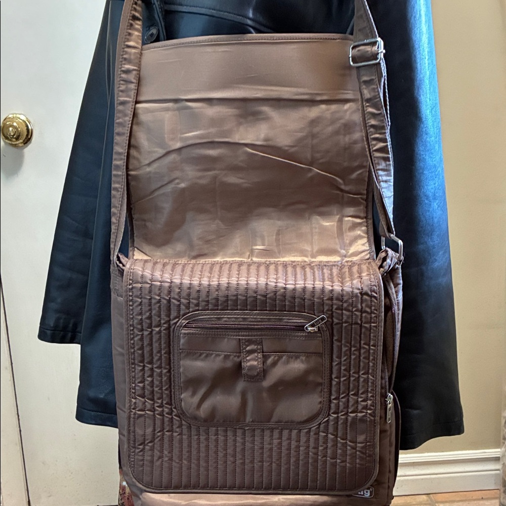 Lug Brown Quilted Messenger Bag - Picture 6 of 9